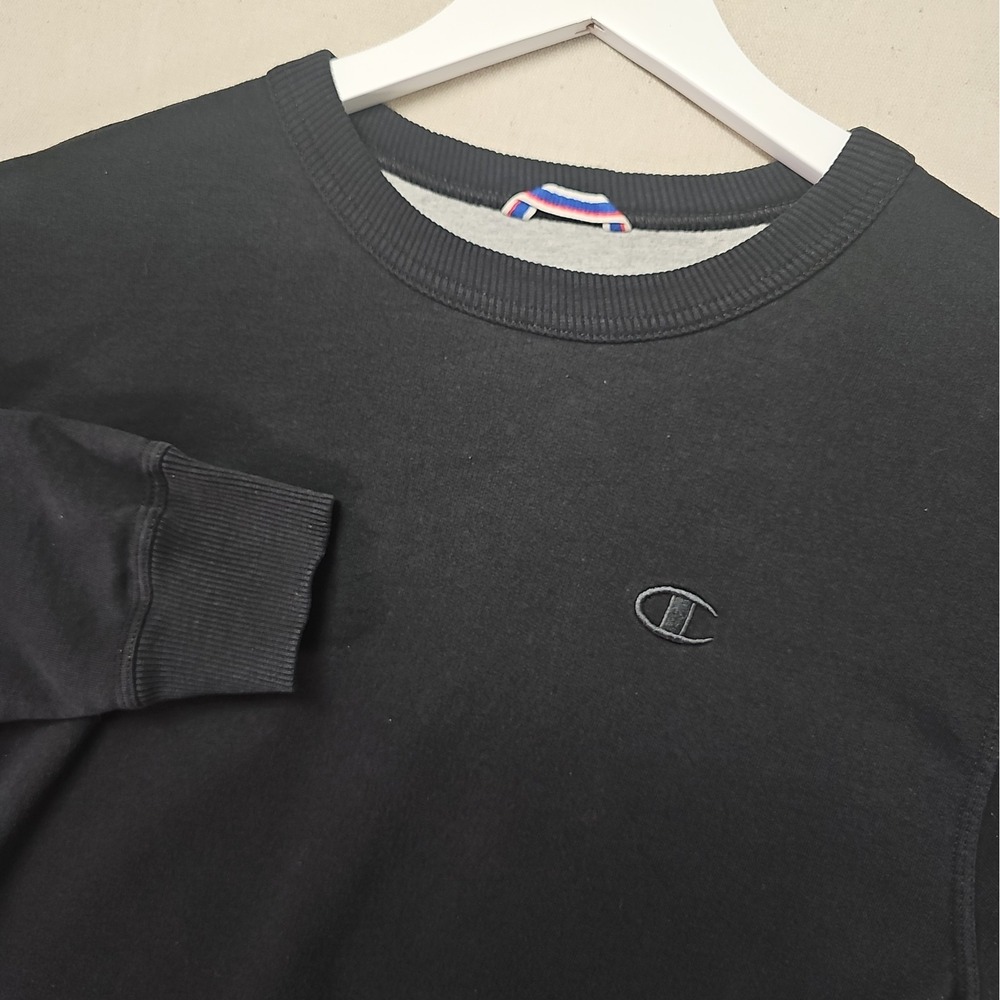 Champion Powerblend Fleece Crewneck Men's Small Black Pullover Sweatshirt S0888